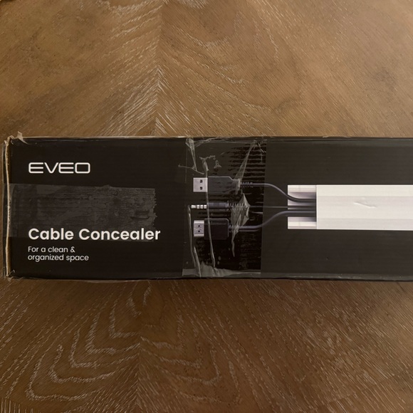 Eveo White 153 inch Chord Cover for TV on Wall Paintable Cable Concealer - Picture 7 of 8